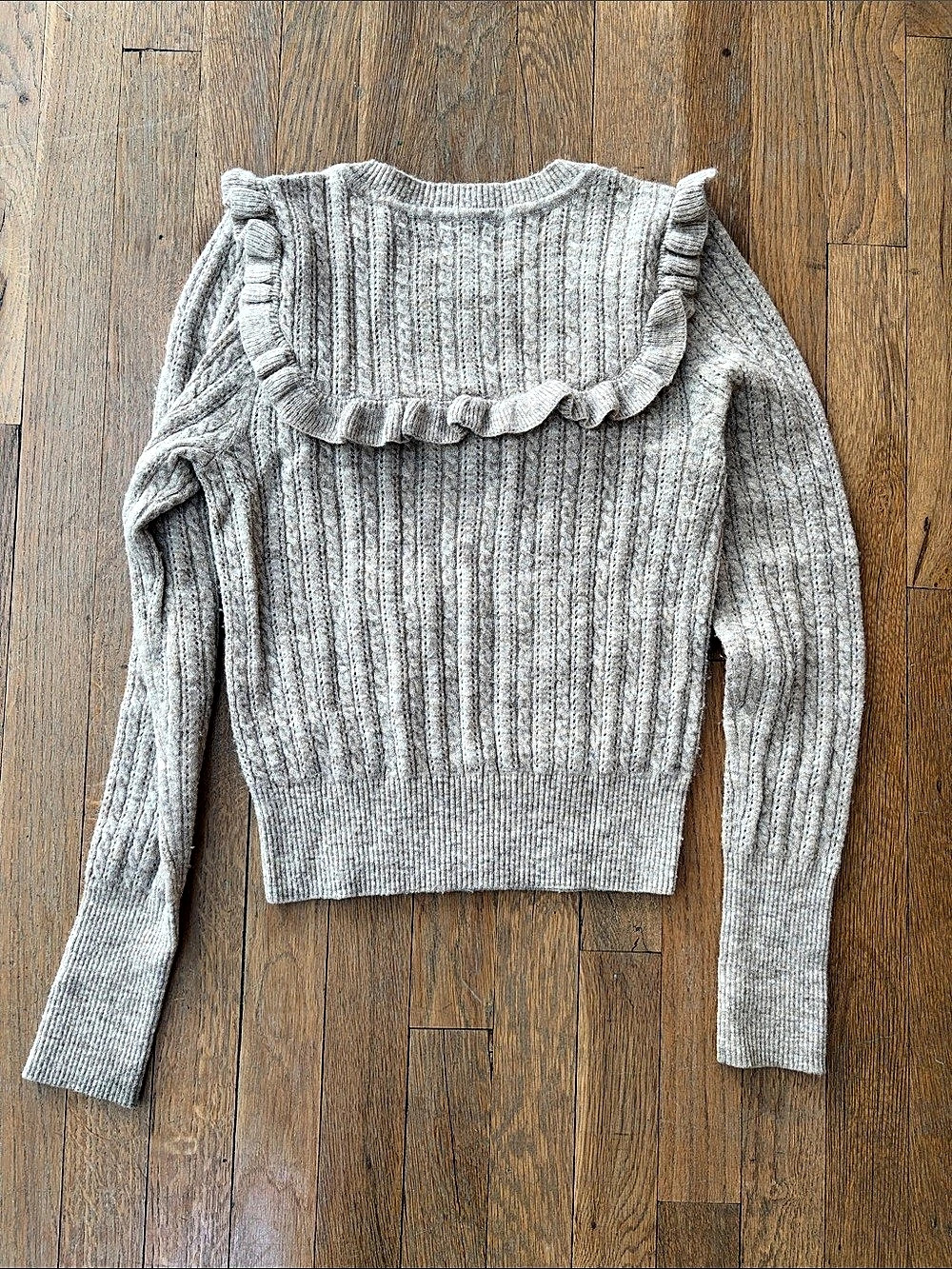 Doen Azaria Sweater Ruffled Rib Knit XS - Picture 2 of 9